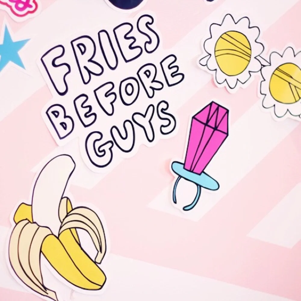 new Bando  Fries Before Guys  iPhone 6 7 8 Case  Clear Pink Lips Stickers 